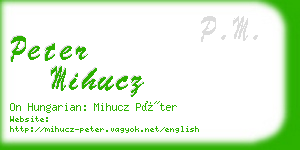 peter mihucz business card